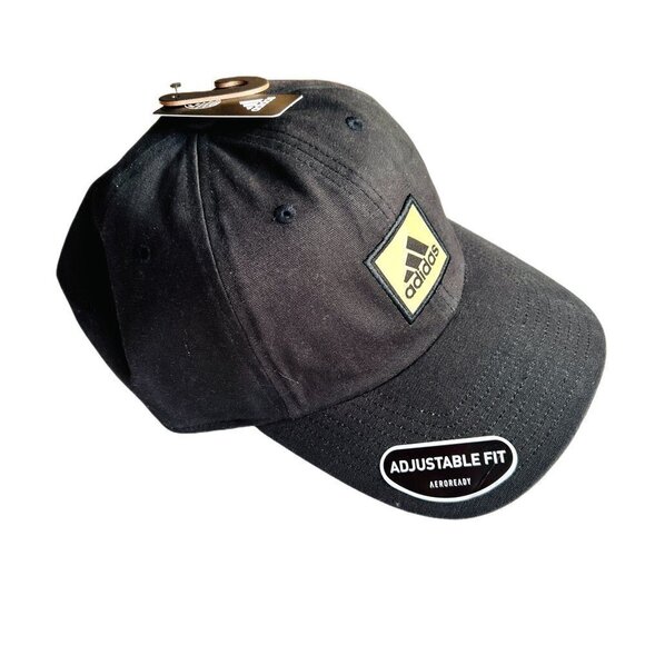 ADIDAS Mens Black Gold Baseball Hat - Picture 1 of 6
